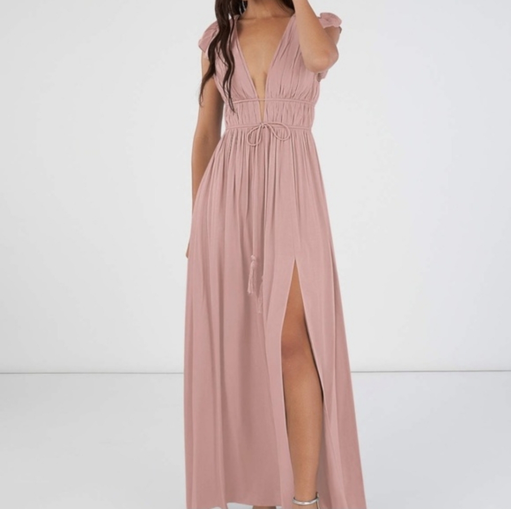 Azazie Santorini Dress - Dusty Rose Size A10